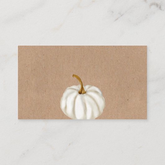 Kleine pompoen kraft baby shower register informatiekaartje (Achterkant)