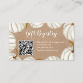 Kleine pompoen kraft baby shower register informatiekaartje (Voorkant)