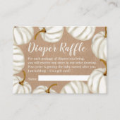 Kleine pompoen kraft luier loterij baby shower informatiekaartje (Voorkant)