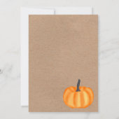 Kleine pompoen kraft oranje herfst baby shower kaart (Achterkant)