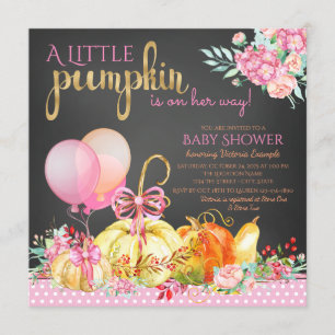 Kleine Pompoen Krijtbord Baby Shower Uitnodigingen