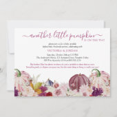 Kleine Pompoen Landelijke Bloemen Baby Sprinkle Kaart (Voorkant)