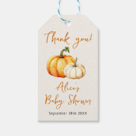 Kleine Pompoen Landelijke Herfst Baby Shower Cadeaulabel