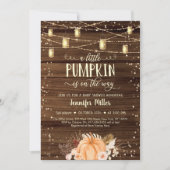 Kleine Pompoen Landelijke Slingerlichtjes Baby Sho Kaart (Voorkant)