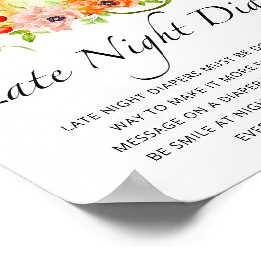 Kleine pompoen Late night diapers game Poster (Hoek)