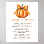 Kleine Pompoen Late Night Luiers Baby Shower Spel Poster (Voorkant)