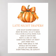 Kleine Pompoen Late Night Luiers Baby Shower Spel