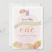 Kleine pompoen lavendel roze meisje 1e verjaardag kaart (Voorkant)