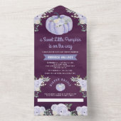 Kleine pompoen lavendel Rozen pruim Baby shower All In One Uitnodiging (Binnen)