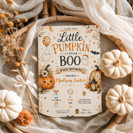 Kleine Pompoen Little Boo Halloween Baby Shower Kaart