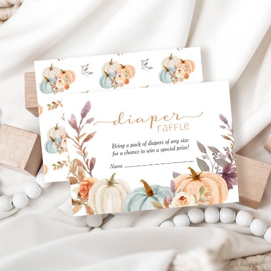 Kleine Pompoen Luier Raffle Baby shower Informatiekaartje