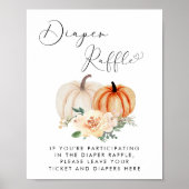 Kleine Pompoen Luier Raffle Baby shower Poster (Voorkant)