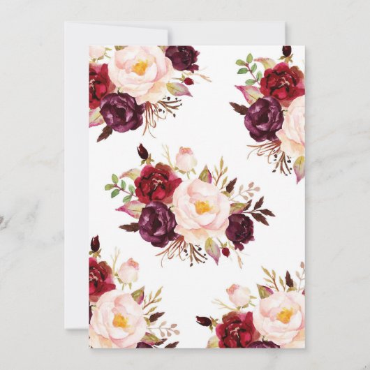 Kleine pompoen Marsala en Blush Baby shower Kaart (Achterkant)