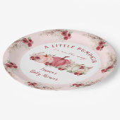 Kleine Pompoen Marsala Herfst Meisje Baby shower Papieren Bordje (Gekanteld)