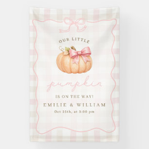 Kleine Pompoen Meisje Baby Shower Herfst Pompoen S Spandoek