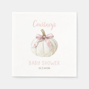 Kleine Pompoen Meisje Baby Shower Roze Strik Servet