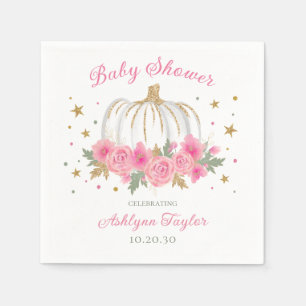 Kleine Pompoen Meisje Baby Shower Servet