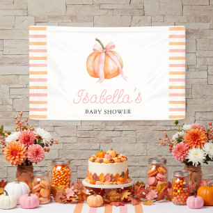 Kleine Pompoen Meisje Baby Shower Spandoek