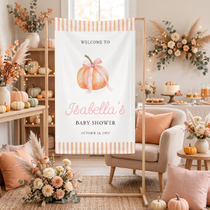 Kleine Pompoen Meisje Baby Shower Welkom Spandoek