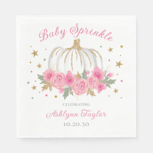 Kleine Pompoen Meisje Baby Sprinkle Servet