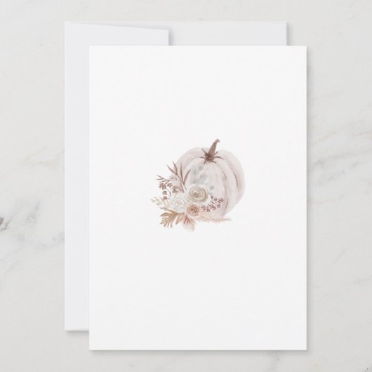 Kleine Pompoen Meisje Boho Baby shower Invitation Kaart (Achterkant)