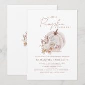 Kleine Pompoen Meisje Boho Baby shower Invitation Kaart (Voorkant / Achterkant)