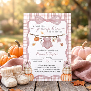 Kleine Pompoen Meisje Kleren Herfst Baby Shower Kaart