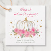 Kleine pompoen meisje Pop het als ze Pop Bedankjes Labels (Voorkant)