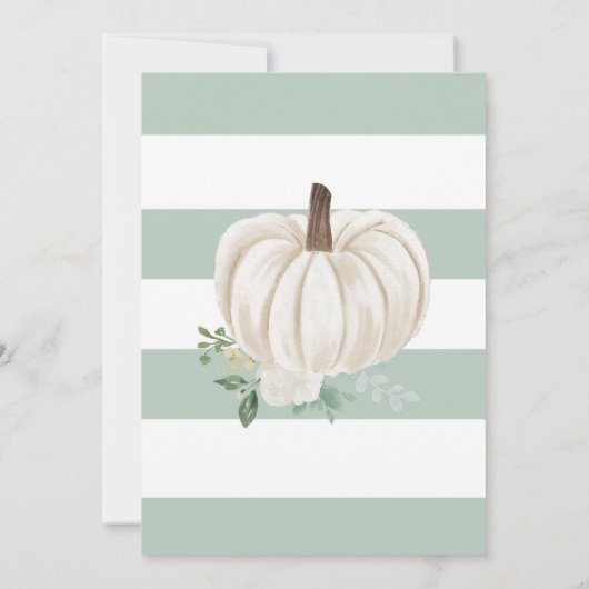 Kleine pompoen meisjes 1e verjaardag uitnodiging (Achterkant)