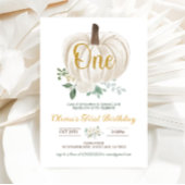 Kleine pompoen meisjes 1e verjaardag uitnodiging