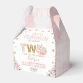 Kleine pompoen meisjes 2e verjaardag bedankdoosjes (Voorkant Zijde)