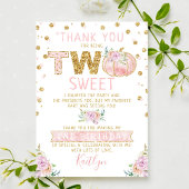 Kleine pompoen meisjes 2e verjaardag bedankkaart