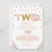 Kleine pompoen meisjes 2e verjaardag bedankkaart (Voorkant)