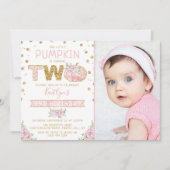 Kleine pompoen meisjes 2e verjaardag foto kaart (Voorkant)