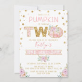 Kleine pompoen meisjes 2e verjaardag kaart (Voorkant)
