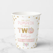 Kleine pompoen meisjes 2e verjaardag papieren bekers (Voorkant)