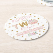 Kleine pompoen meisjes 2e verjaardag ronde kartonnen onderzetter (Gebogen)