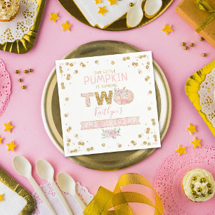 Kleine pompoen meisjes 2e verjaardag servet