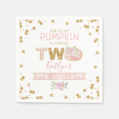 Kleine pompoen meisjes 2e verjaardag servet (Voorkant)