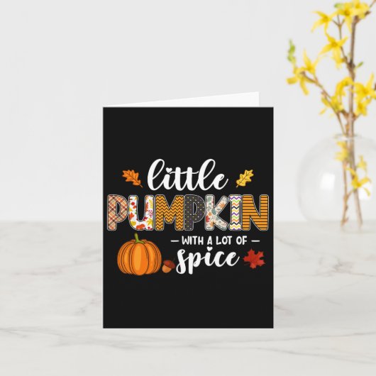 Kleine pompoen met veel spice Hallo Herfst Autu Kaart (Gele Bloem)