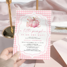 Kleine Pompoen Mooie Roze Strik Meisje Baby Shower