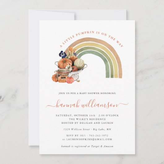 Kleine pompoen onderweg | Autumn Rainbow Kaart (Voorkant)