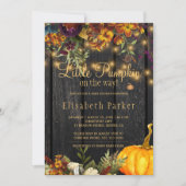 Kleine pompoen onderweg naar het baby shower van d kaart (Voorkant)