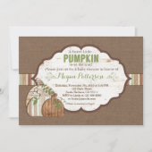 Kleine pompoen onderweg! rustiek Baby shower Kaart (Voorkant)