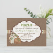 Kleine pompoen onderweg! rustiek Baby shower Kaart (Staand voorkant)