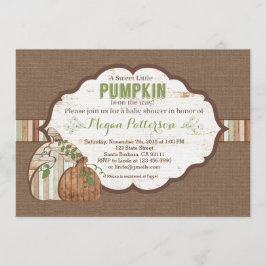 Kleine pompoen onderweg! rustiek Baby shower Kaart