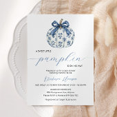 Kleine pompoen op de Way Boy Baby shower Blue Bow Kaart