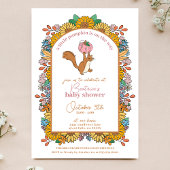 Kleine pompoen op de Way Girl Baby shower Kaart