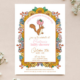 Kleine pompoen op de Way Girl Baby shower Kaart