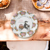 Kleine pompoen op de Way Girl Baby shower Papieren Bordje